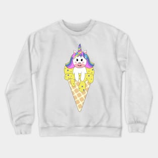 Cute Kawaii Unicorn on ice Crewneck Sweatshirt